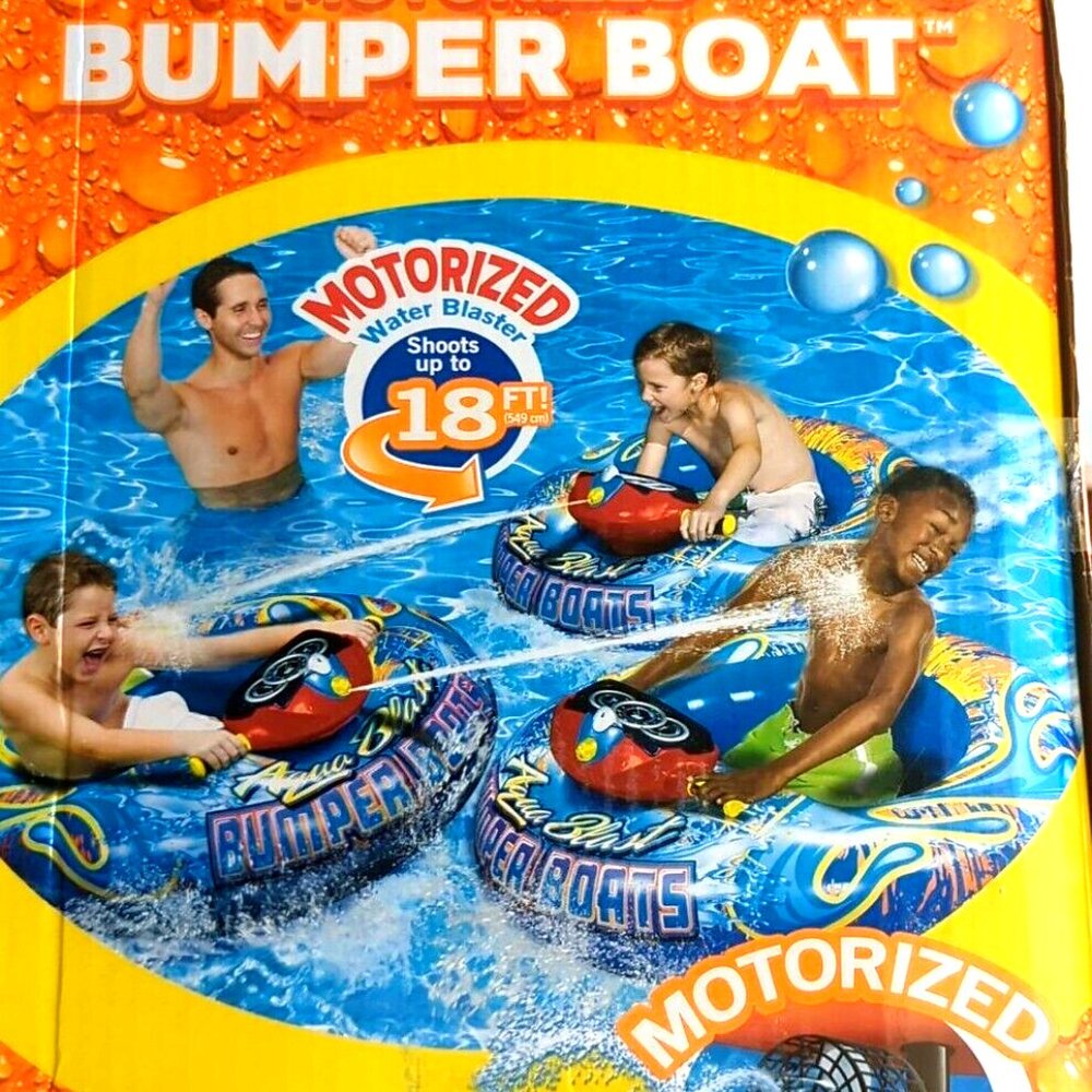 Banzai - Aqua Blast Motorized Bumper Boat, High Torque Porpeller - New